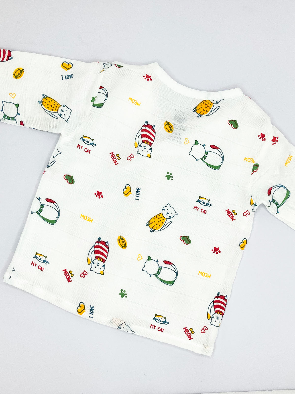 Full sleeve Jabla Pyjama Set 100%Cotton Muslin -Cat