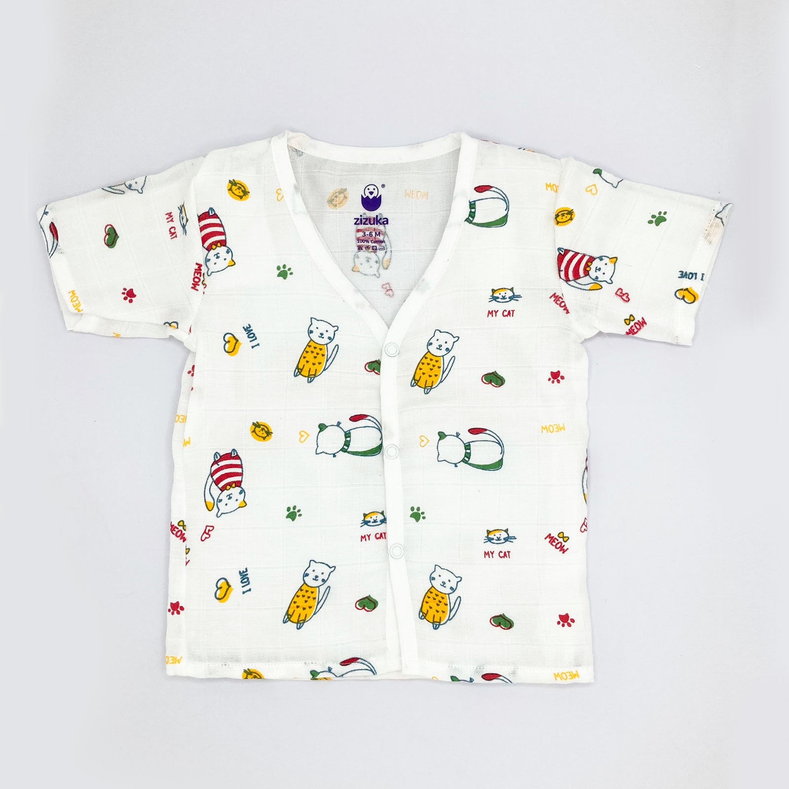 Muslin Jabla Co Ord Set, Jabla Shorts - 100% Cotton -Cat