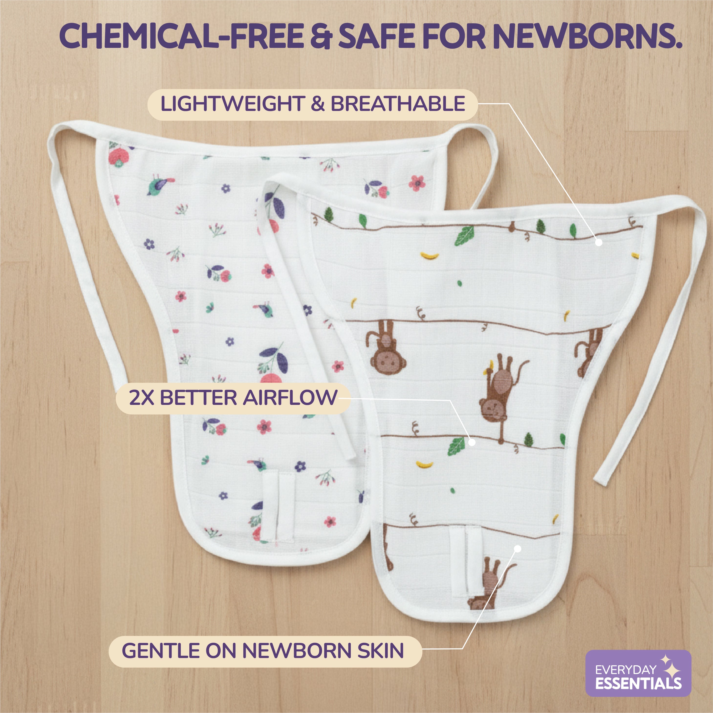 Buy 4 Get 2 FREE Muslin Nappy, 100% Cotton -Extra soft Langots