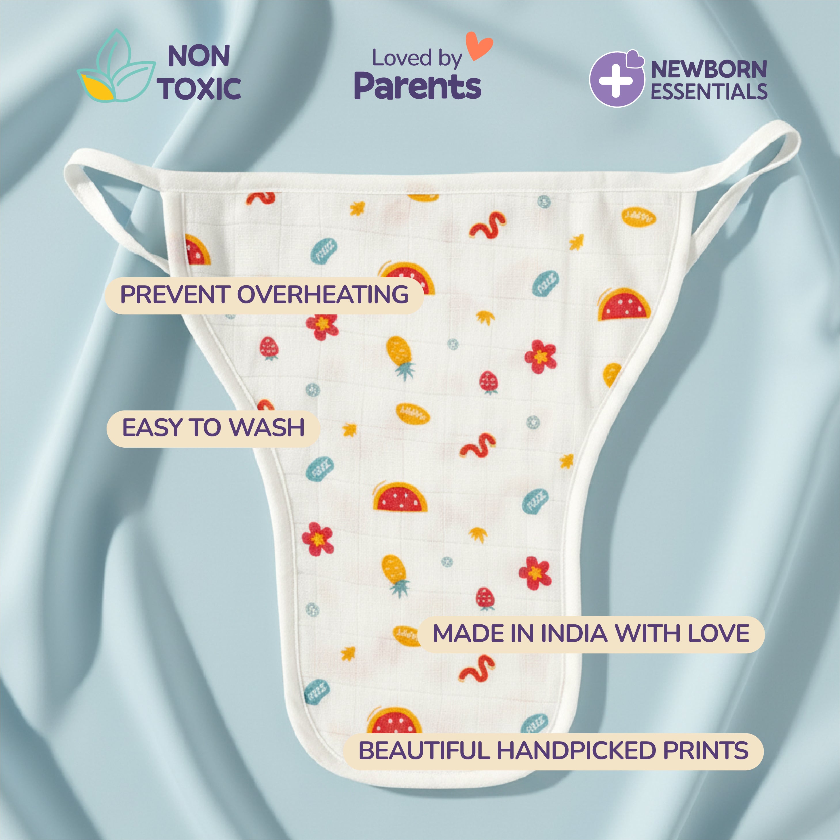 Buy 4 Get 2 FREE Muslin Nappy, 100% Cotton -Extra soft Langots