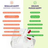 Buy 4 Get 2 FREE Muslin Nappy, 100% Cotton -Extra soft Langots