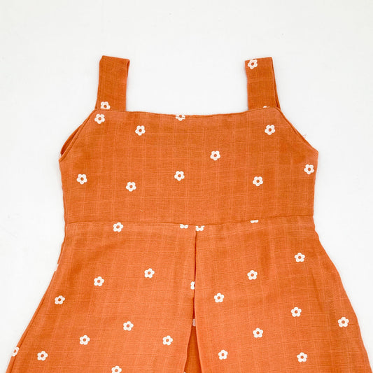 Muslin Frock for Baby Girl -Sleeveless Casual Dress Organic Cotton Apricot