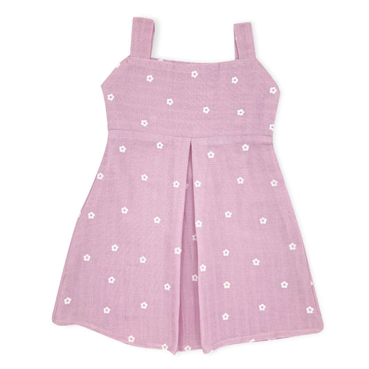 Muslin Frock for Baby Girl -Sleeveless Casual Dress Organic Cotton Lilac