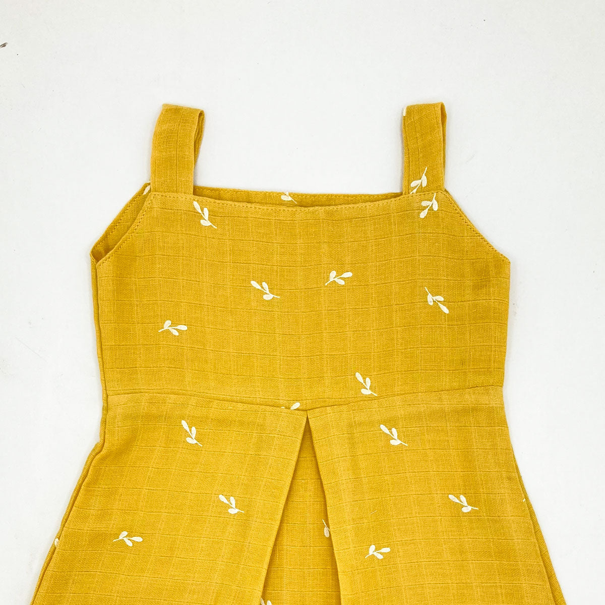 Muslin Frock for Baby Girl -Sleeveless Casual Dress Organic Cotton Mustard Yellow