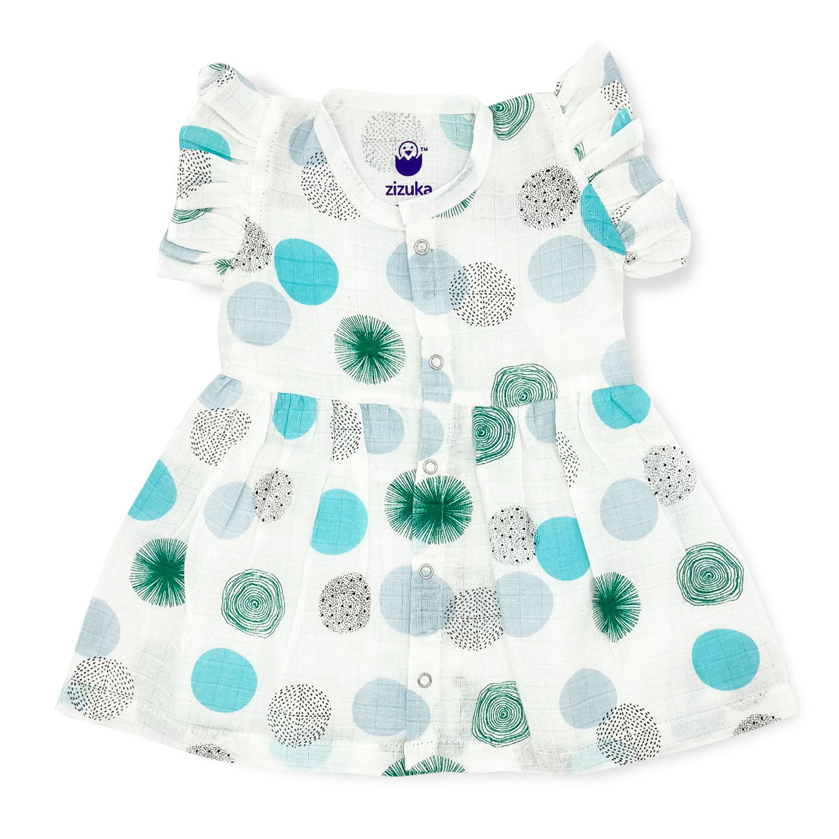 Muslin Frock for Baby Girl -Butterfly Sleeve -Organic Cotton Circle