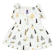 Muslin Frock for Baby Girl -Butterfly Sleeve -Organic Cotton Forest