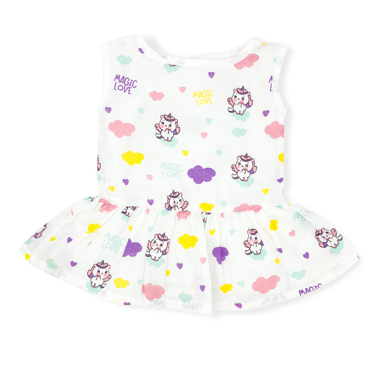 Drop Waist Muslin Frock for baby Girl- Organic Cotton (Pack of 2)