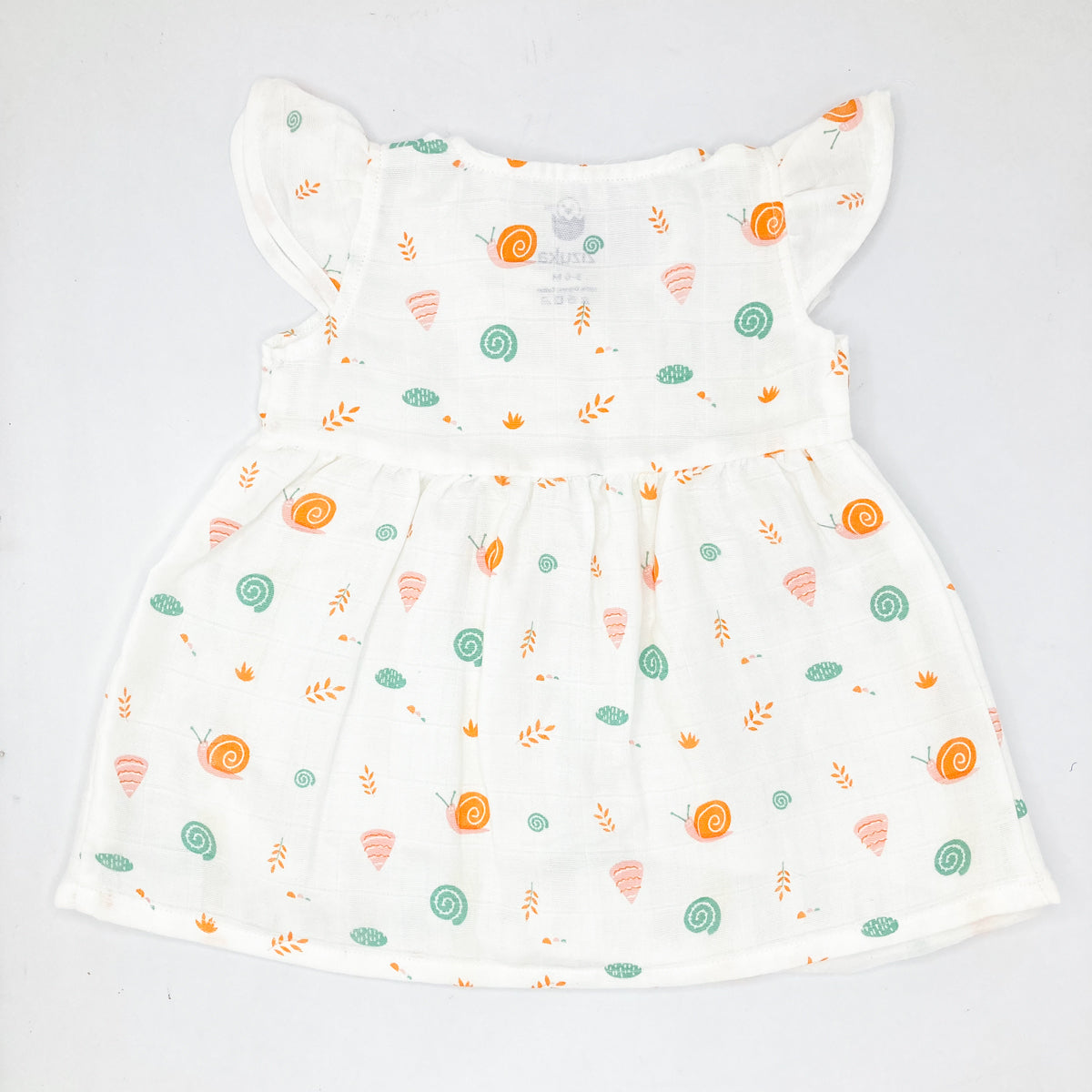 Muslin Frock for Baby Girl -Cap Sleeve 100% Cotton -Snail