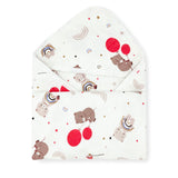 Muslin Hooded Towel, Blanket for Baby -Organic Cotton Teddy Balloon