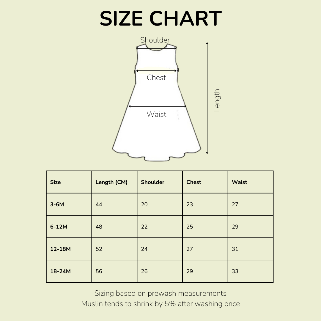 Buy Sleeveless A line Muslin Frocks for Baby Girl Cotton Dress zizuka