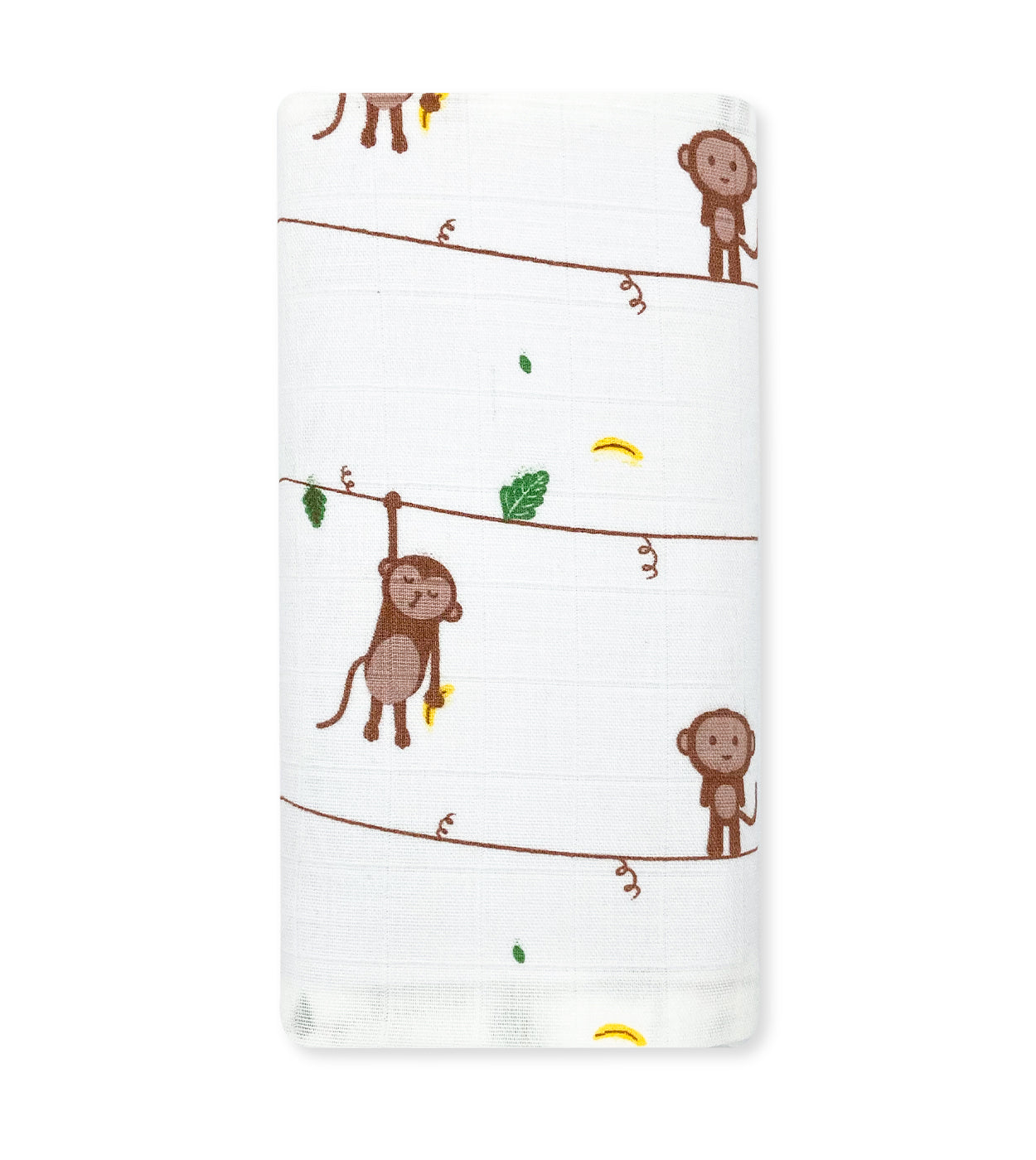 Natural Cotton Muslin Swaddle Wrap / Towel -Monkey