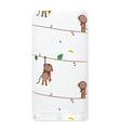 Natural Cotton Muslin Swaddle Wrap / Towel -Monkey