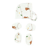 Newborn Baby Muslin Cap Mitten and Socks Set -Monkey