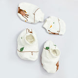 Newborn Baby Muslin Cap Mitten and Socks Set -Monkey