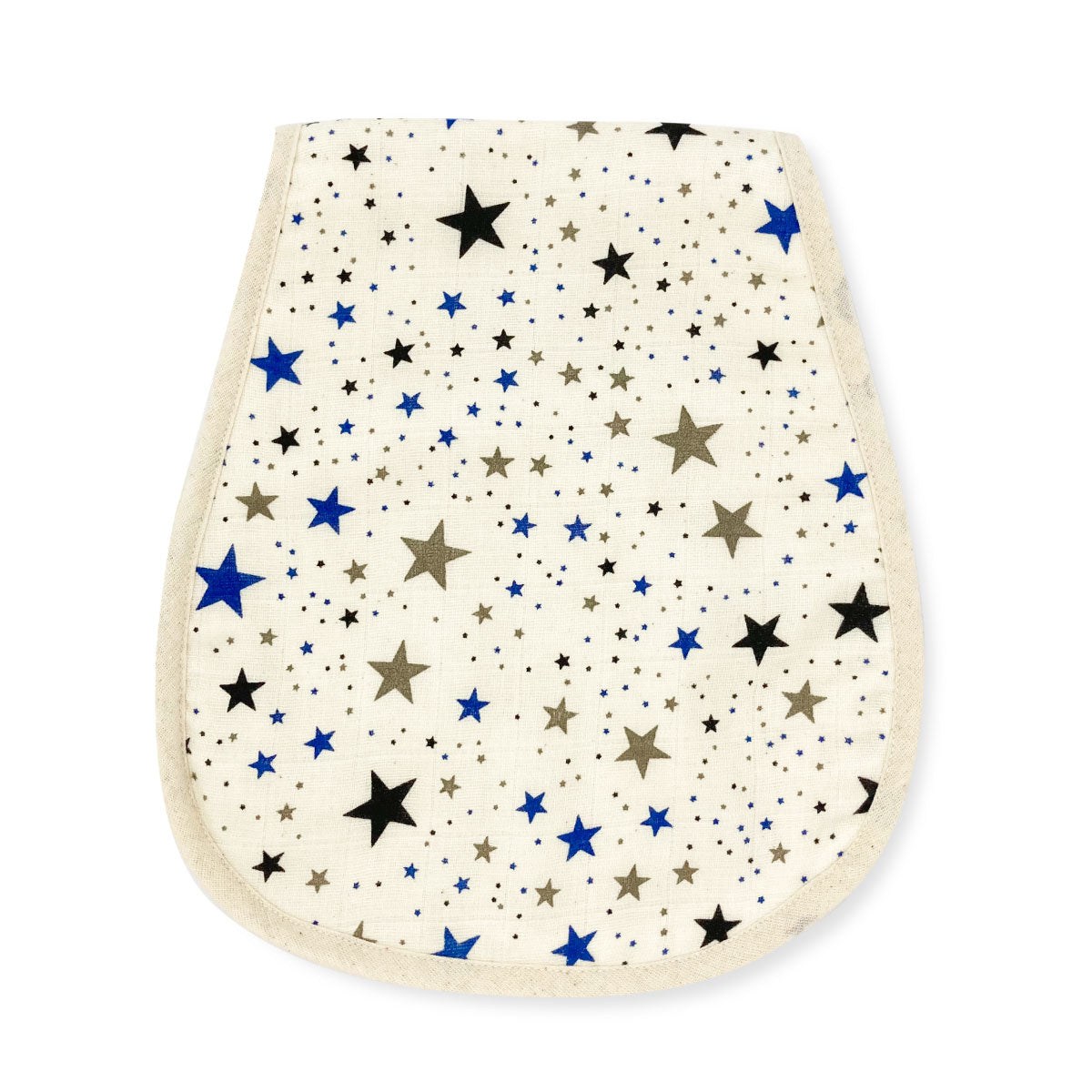 Organic Muslin - Reversible Burp Cloth -Offwhite Stars