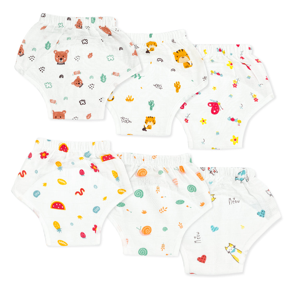 Muslin Reusable Baby Padded Underwear/ Cloth Diaper -Combo Pack