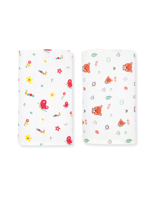 Best Combo- 100% Muslin Swaddle- Towel (Pack of 2)