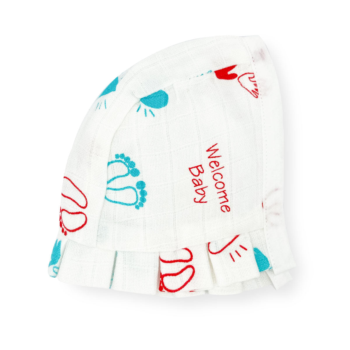 Organic Muslin Newborn Baby Cap -Welcome Baby