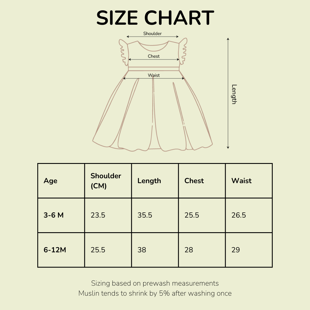 Frock Size Chart For Baby Girl Clothes Chart Dress Size For Years