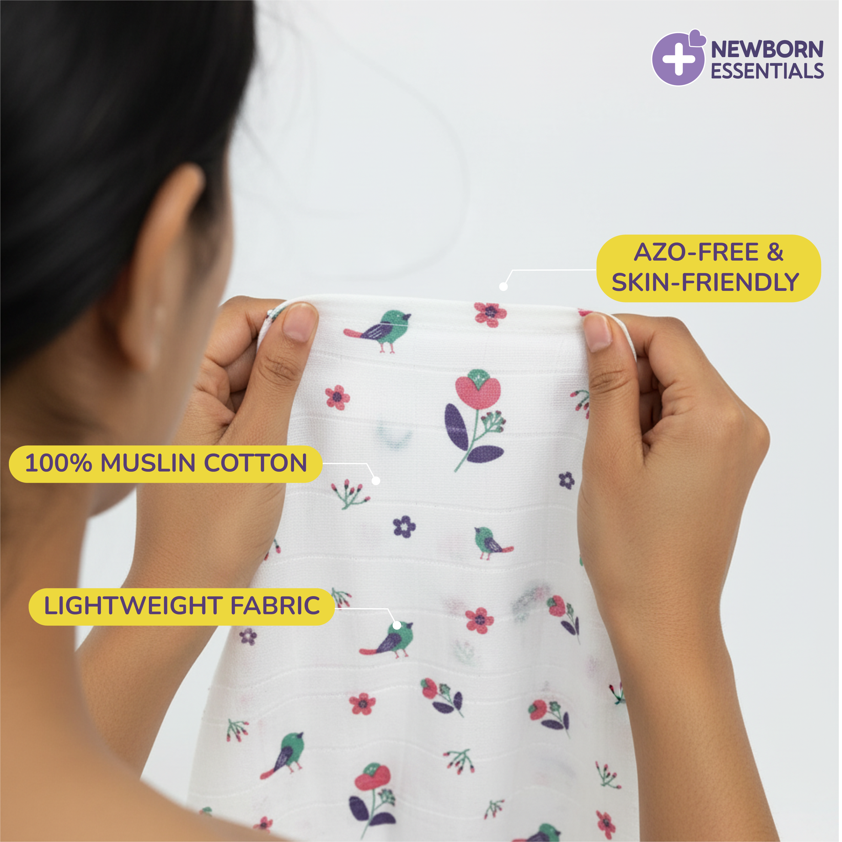 Muslin Baby Face Wipe Clothes - Newborn Napkin -Pack of 3