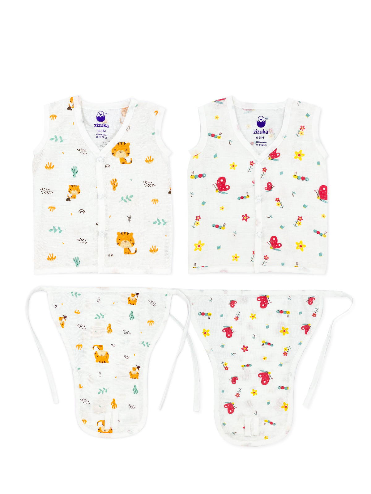 Muslin Jabla & Nappy -100% Cotton, soft Langot Jabla Set (Set of 2)