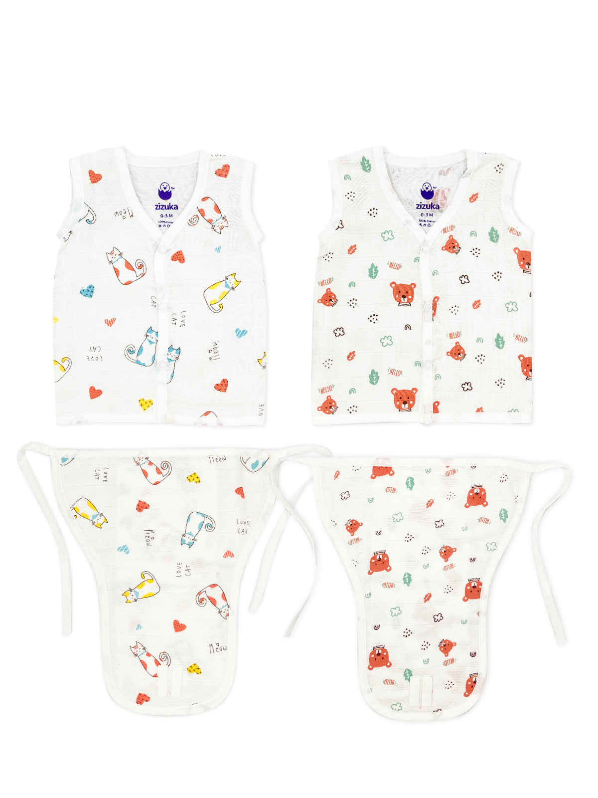 Muslin Jabla & Nappy -100% Cotton, soft Langot Jabla Set (Set of 2)