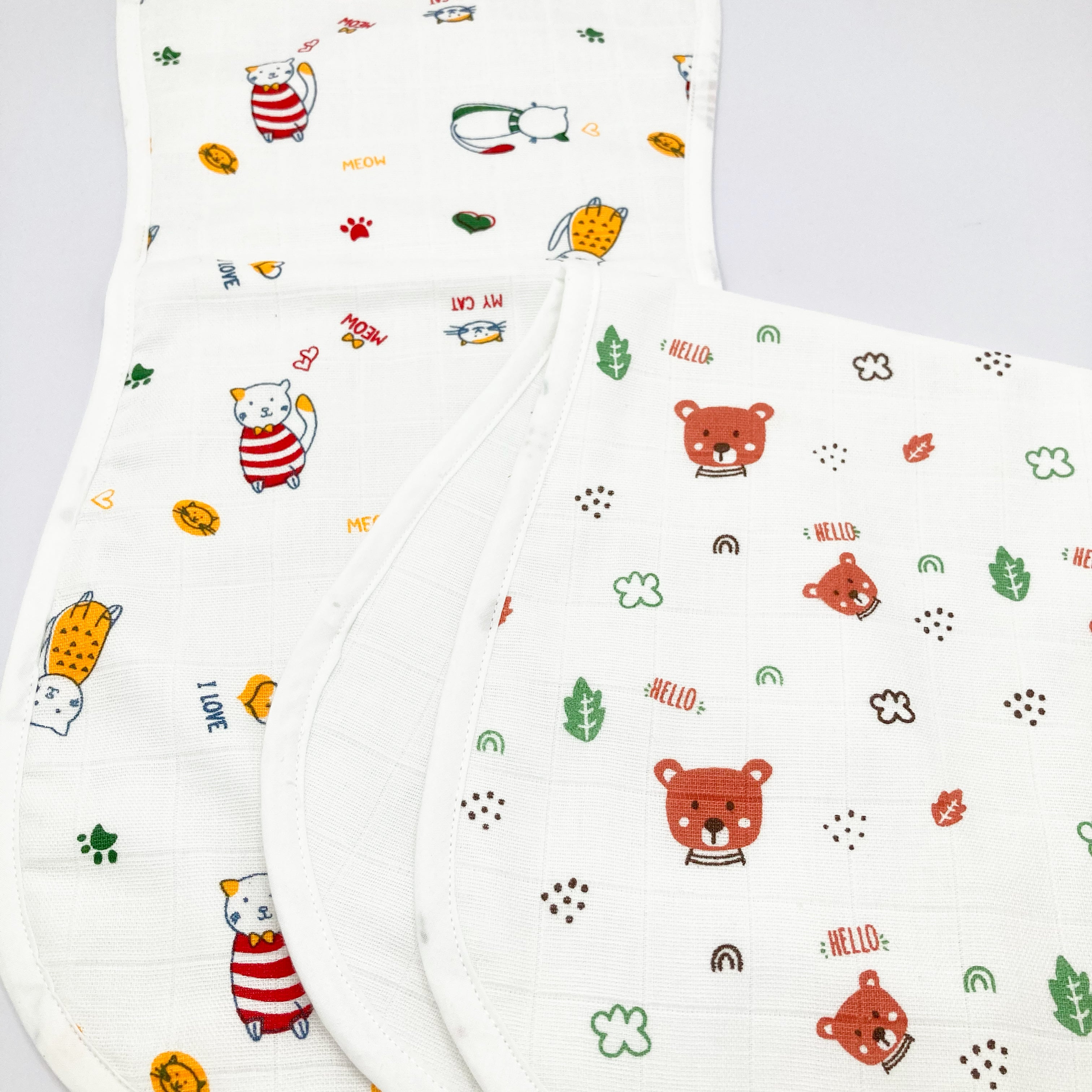 100% Muslin Cotton Soft Burp Cloths Newborn - Pack of 2