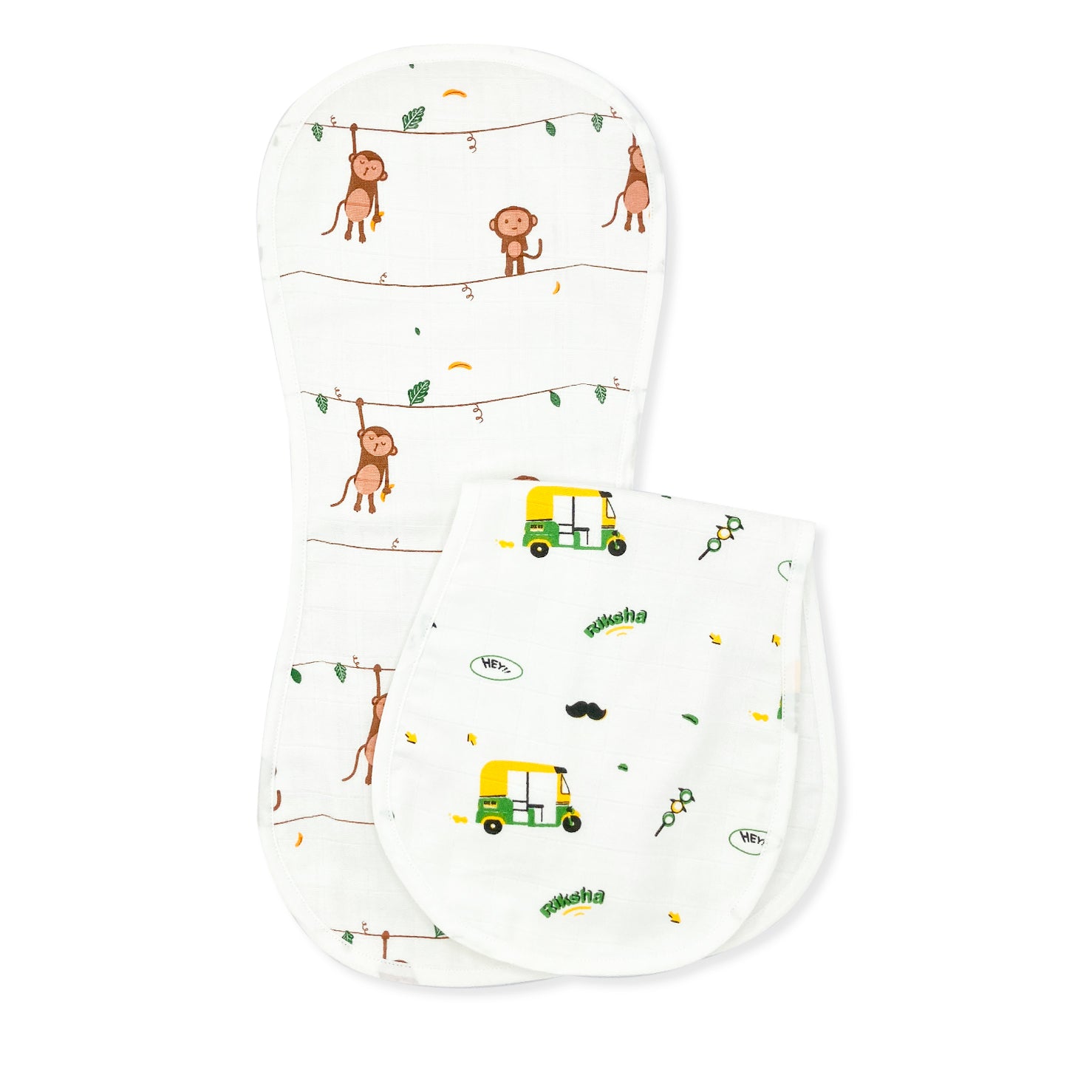 100% Muslin Cotton Soft Burp Cloths Newborn - Pack of 2