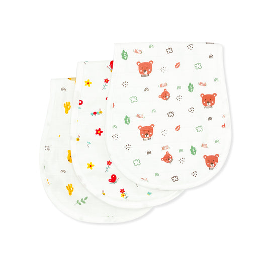 Muslin Burp Cloths for Newborn Baby - Pack of 3