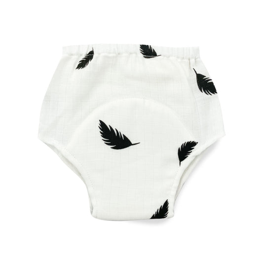Organic Muslin Reusable Baby Diaper, Padded Underwear- Feather