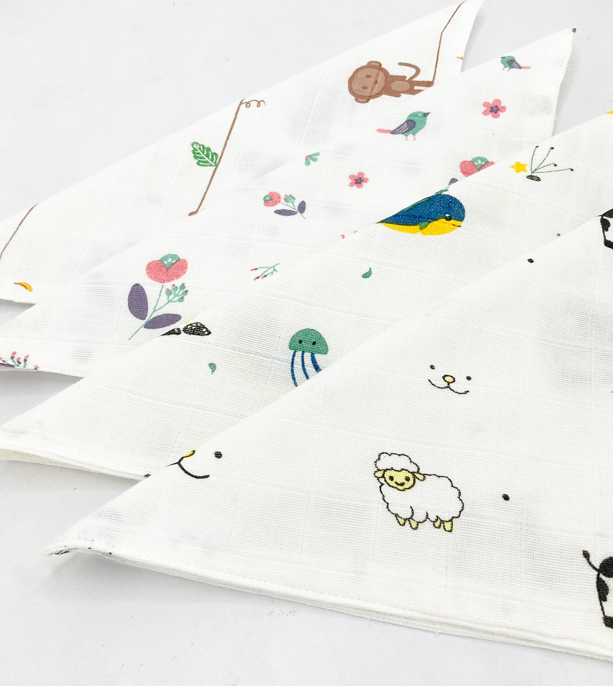 Muslin Baby Face Wipe Clothes - Newborn Napkin -Pack of 4