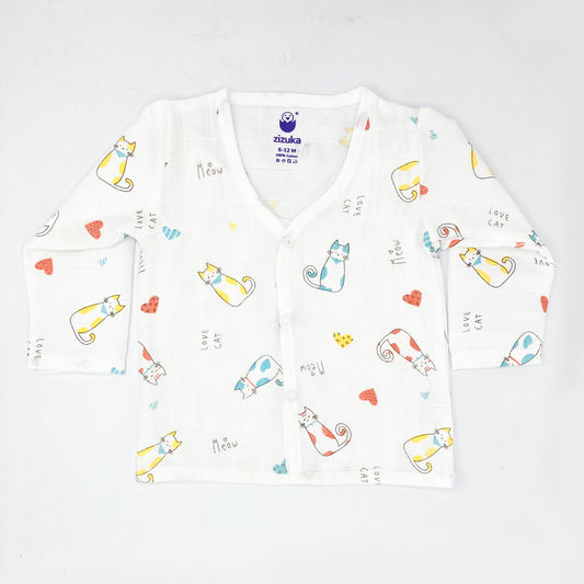 Full sleeve Jabla Pyjama Set 100%Cotton Muslin -Cat