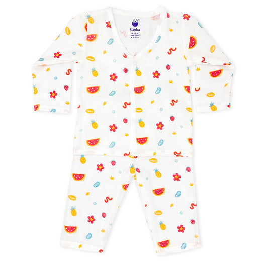 Full sleeve Jabla Pyjama Set 100%Cotton Muslin -Happy Zizu