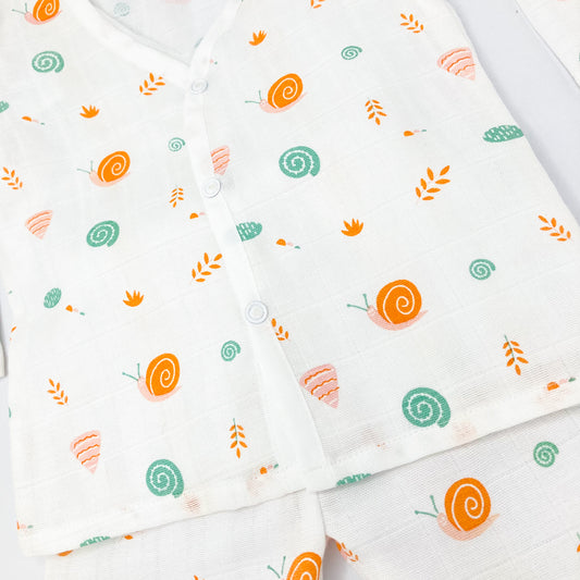Full sleeve Jabla Pyjama Set -Organic Muslin -Snail
