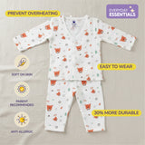 Full sleeve Jabla Pyjama Set 100%Cotton Muslin -Hello Teddy