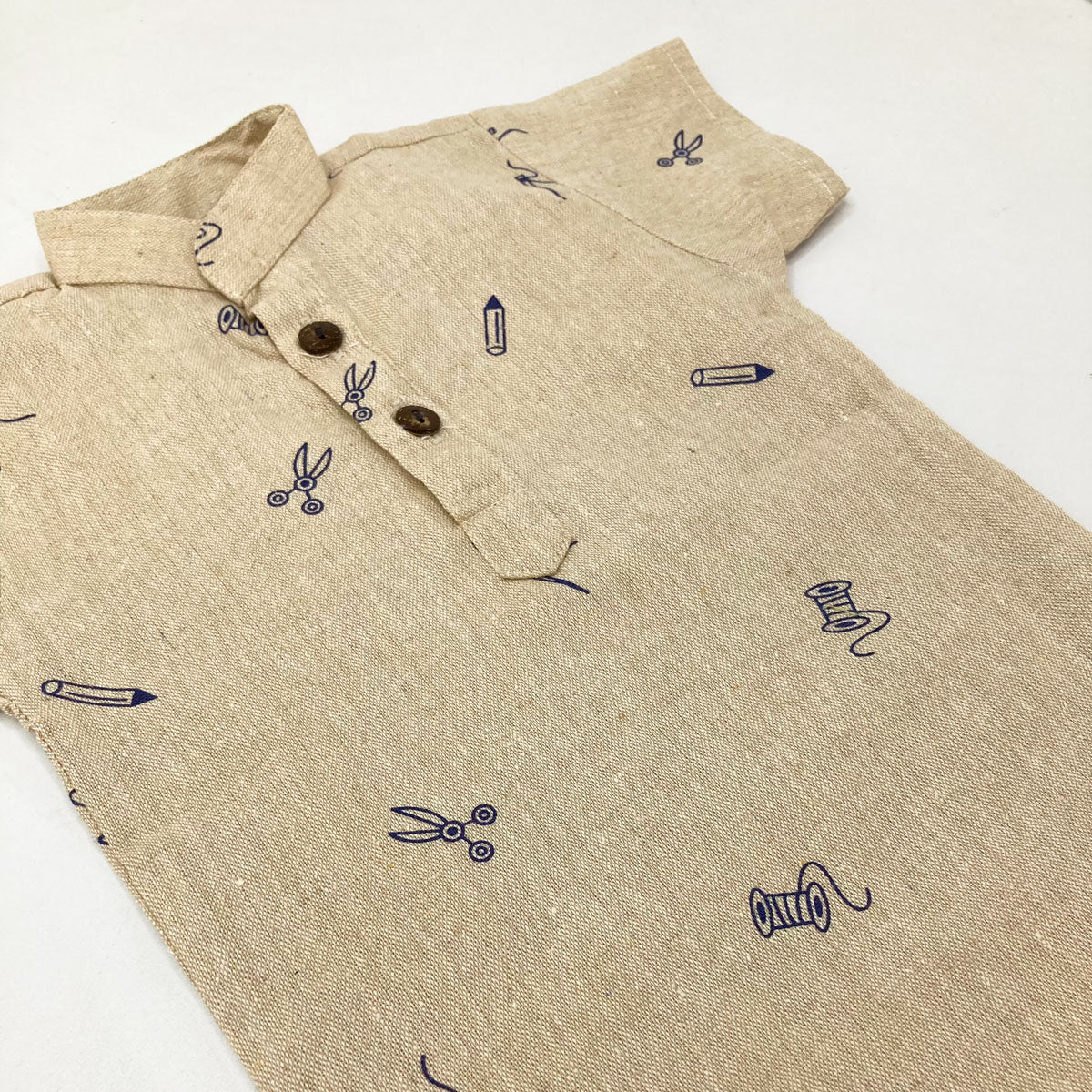 Cotton Half Sleeve Shirts for Baby Boy - Tan