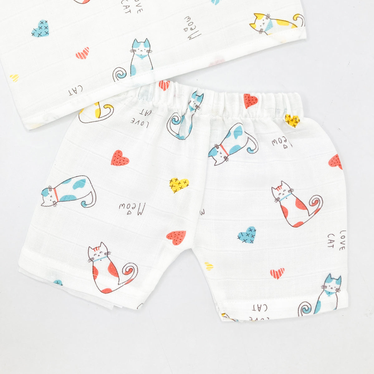 Sleeveless Jabla Co Ord Set / Jabla Shorts - 100% Muslin Cotton -Cat