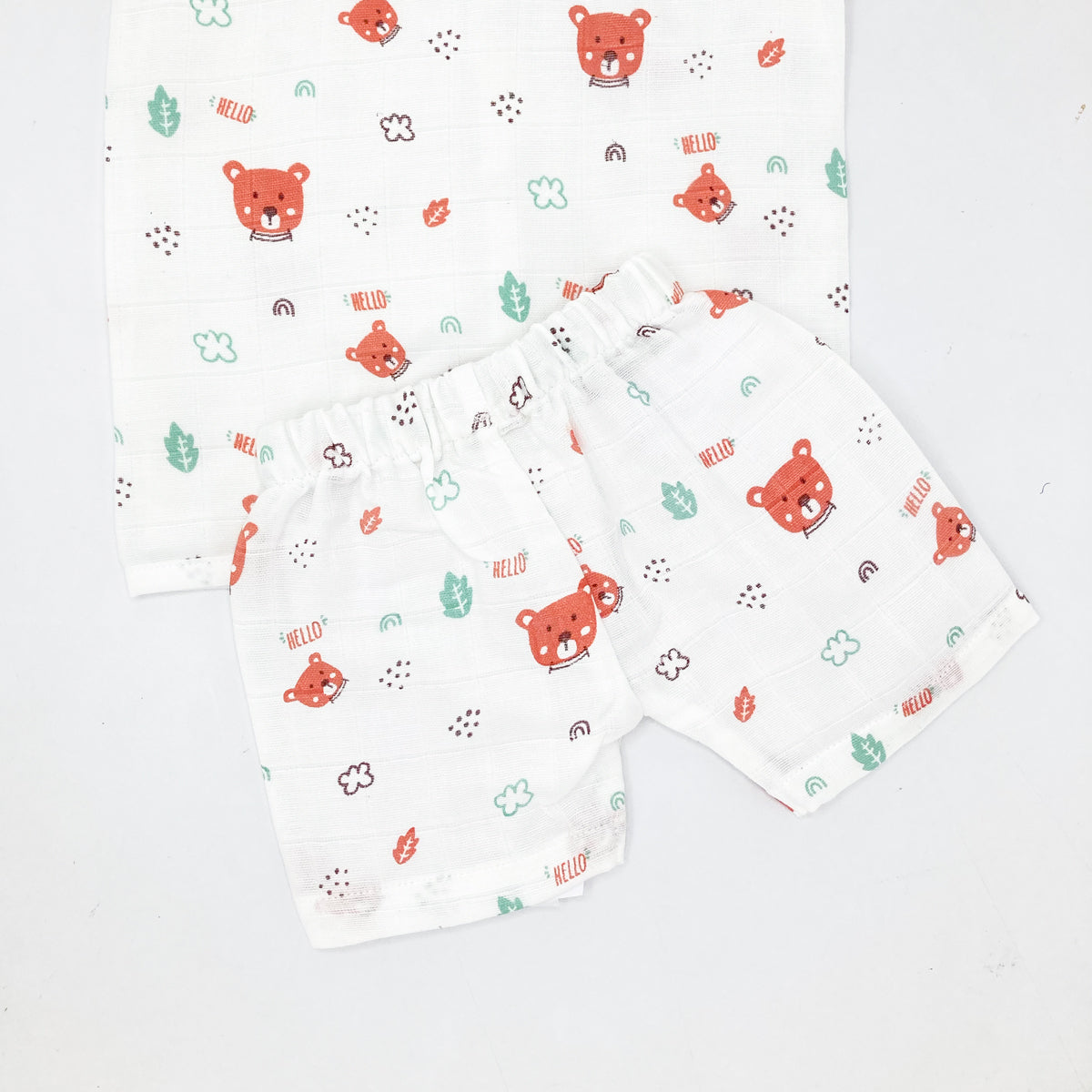 Sleeveless Jabla Co Ord Set / Jabla Shorts - 100% Muslin Cotton -Hello Teddy