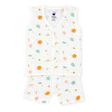 Sleeveless Jabla Co Ord Set / Jabla Shorts - 100% Muslin Cotton -Snail