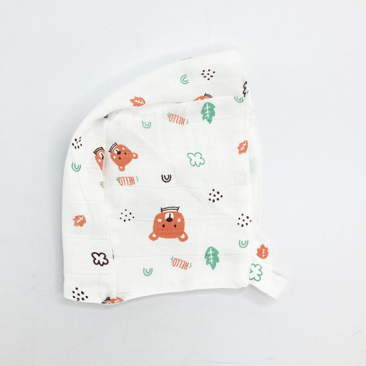 Double Layer Newborn Muslin Baby Cap Mitten Socks Set- Hello Teddy