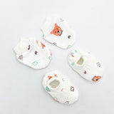 Double Layer Newborn Muslin Baby Cap Mitten Socks Set- Hello Teddy