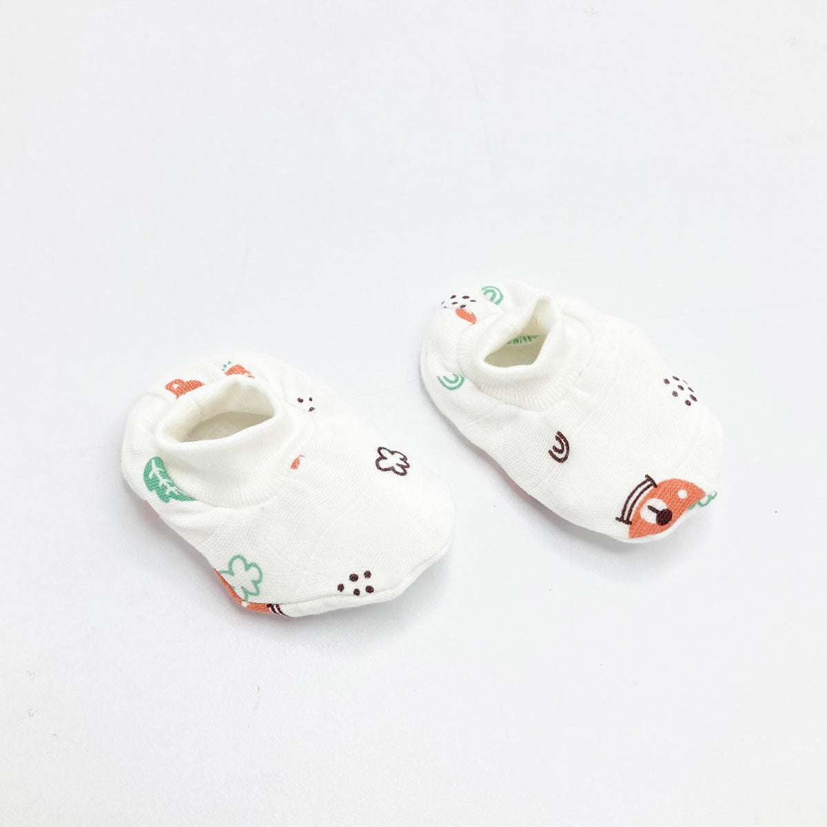 Double Layer Newborn Muslin Baby Cap Mitten Socks Set- Hello Teddy