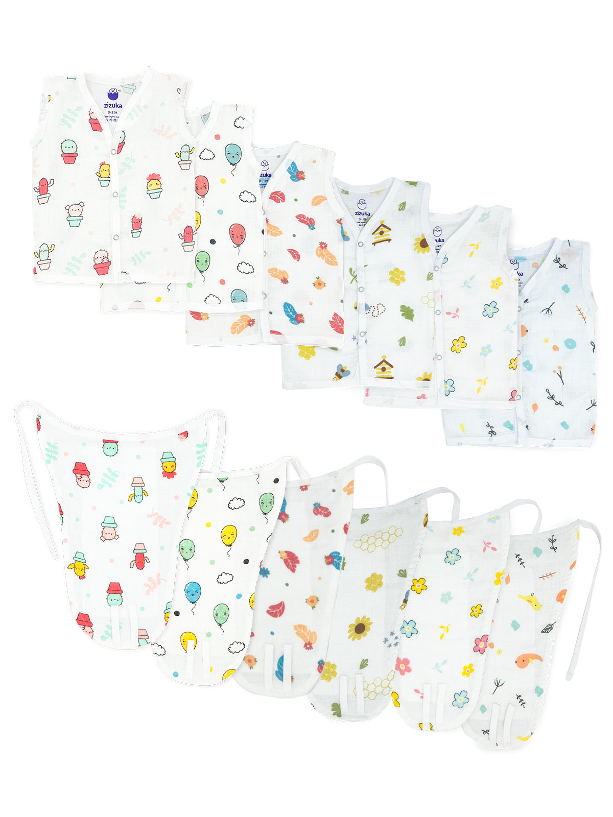 Muslin Jabla and Nappy Set- 100% Organic Cotton - Extra soft Langot & Jablas (Set of 6)