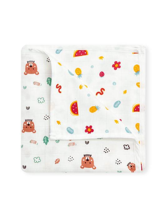 Reversible 3-Layer Muslin Baby Blanket