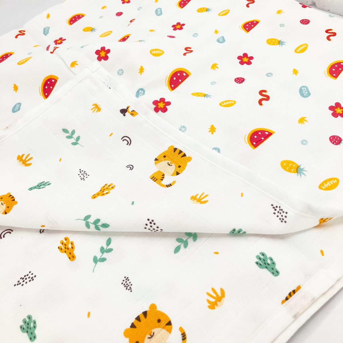 Ultra-Soft, 3Layer Muslin Reversible Baby Blanket for Babies