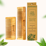 Oil Treated Wooden Neem Comb -Combo (Pack of 2)