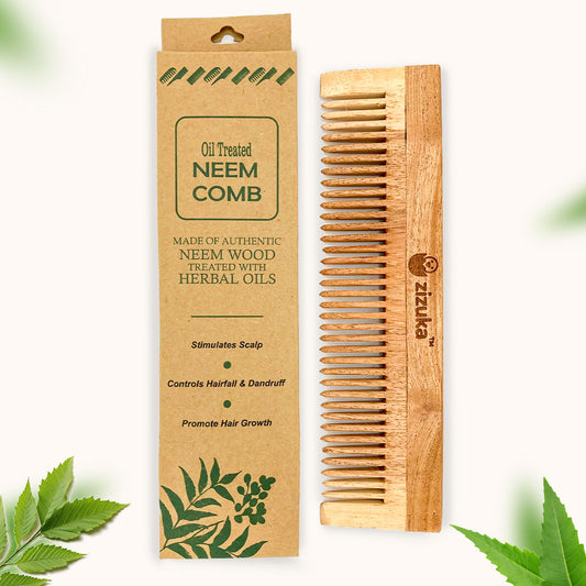 Oil Treated Neem Comb -Wide Tooth, Natural Detangling, Anti-Static