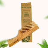 Oil Treated Neem Comb -Fine Tooth, Natural Detangling, Anti-Static
