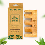 Oil Treated Neem Comb -Natural Detangling, Anti-Static -Small