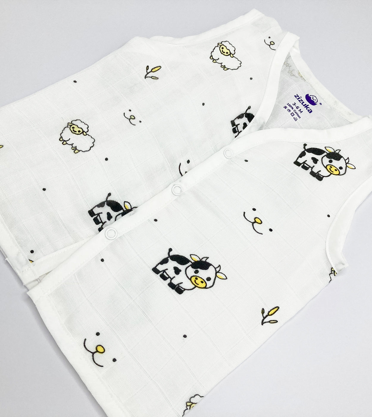 Sleeveless Jabla Co Ord Set / Jabla Shorts - 100% Muslin Cotton -Farmland